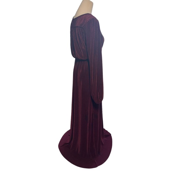 Baltic Born Venus Pleated Maxi Dress Burgundy Women’s Size Small Wedding Elegant - Picture 9 of 10